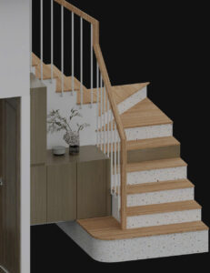 Mẫu cầu thang lan can tay vịn gỗ đẹp tại Đà Nẵng